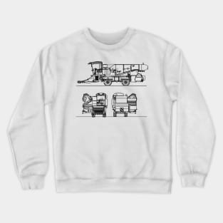 Harvester Blueprint Black Crewneck Sweatshirt